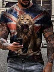 Men's  British Lion Cotton Short-Sleeved T-shirt vetvanguards