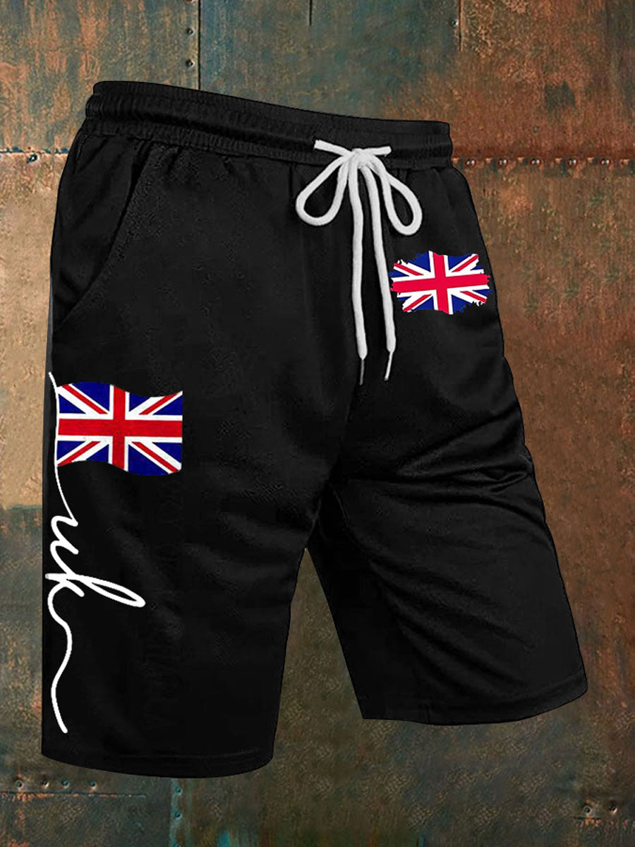 Men's Union Jack Print Casual Shorts vetvanguards