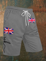 Men's Union Jack Print Casual Shorts vetvanguards
