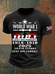 Men's British Veteran Printed imitation cotton short-sleeved T-shirt vetvanguards