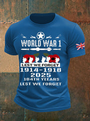 Men's British Veteran Printed imitation cotton short-sleeved T-shirt vetvanguards