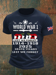 Men's British Veteran Printed imitation cotton short-sleeved T-shirt vetvanguards