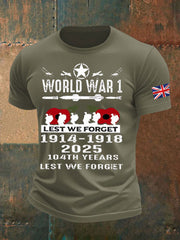 Men's British Veteran Printed imitation cotton short-sleeved T-shirt vetvanguards