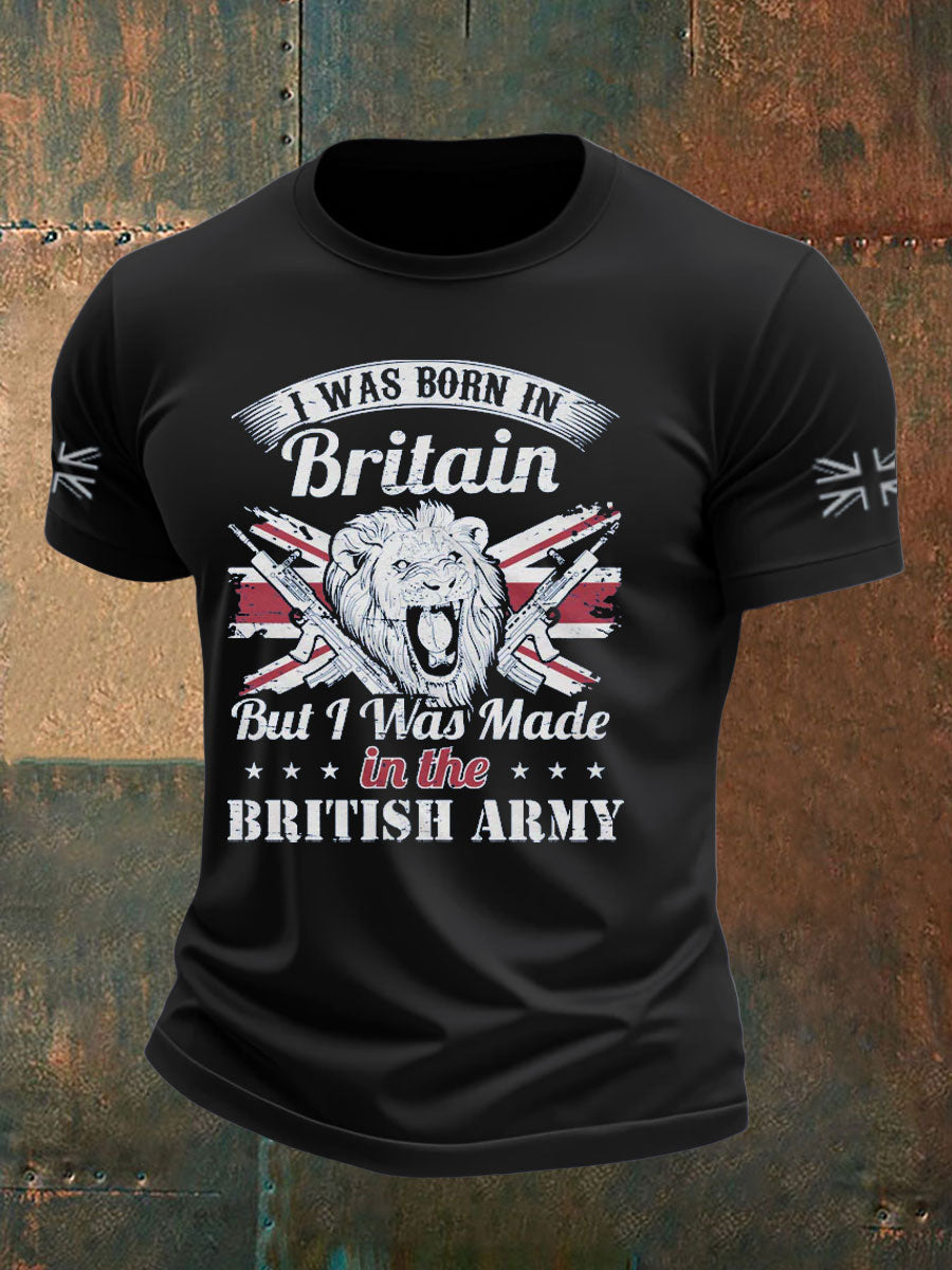 Men's British Veteran Printed imitation cotton short-sleeved T-shirt vetvanguards