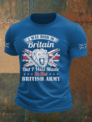 Men's British Veteran Printed imitation cotton short-sleeved T-shirt vetvanguards