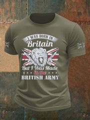 Men's British Veteran Printed imitation cotton short-sleeved T-shirt vetvanguards