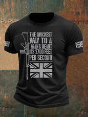 Men's British Veteran Printed imitation cotton short-sleeved T-shirt vetvanguards