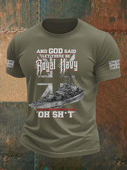 Men's British Veteran Printed imitation cotton short-sleeved T-shirt vetvanguards