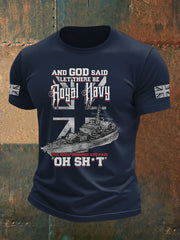 Men's British Veteran Printed imitation cotton short-sleeved T-shirt vetvanguards