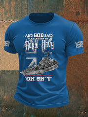 Men's British Veteran Printed imitation cotton short-sleeved T-shirt vetvanguards