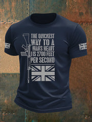 Men's British Veteran Printed imitation cotton short-sleeved T-shirt vetvanguards