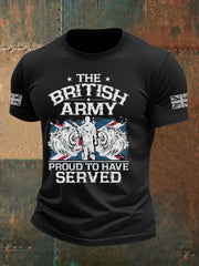Men's British Veteran Printed imitation cotton short-sleeved T-shirt vetvanguards