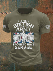 Men's British Veteran Printed imitation cotton short-sleeved T-shirt vetvanguards