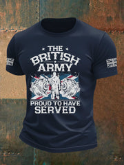 Men's British Veteran Printed imitation cotton short-sleeved T-shirt vetvanguards
