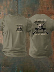 Men's British Veteran Printed imitation cotton short-sleeved T-shirt vetvanguards