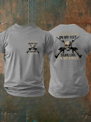 Men's British Veteran Printed imitation cotton short-sleeved T-shirt vetvanguards