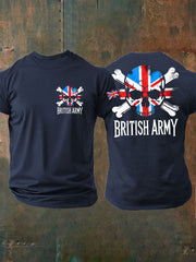 Men's British Veteran Printed imitation cotton short-sleeved T-shirt vetvanguards