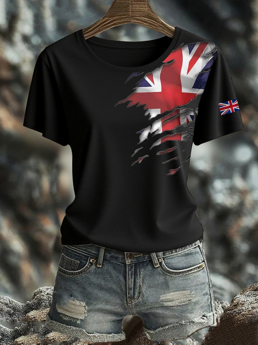 Women's British Printed short-sleeved T-shirt vetvanguards