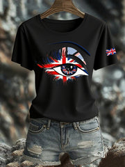 Women's British Printed Iron On Short Sleeve T-Shirt vetvanguards