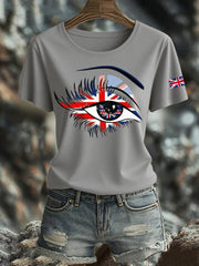 Women's British Printed Iron On Short Sleeve T-Shirt vetvanguards