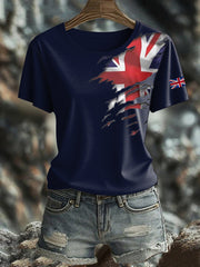Women's British Printed short-sleeved T-shirt vetvanguards