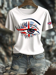 Women's British Printed Iron On Short Sleeve T-Shirt vetvanguards