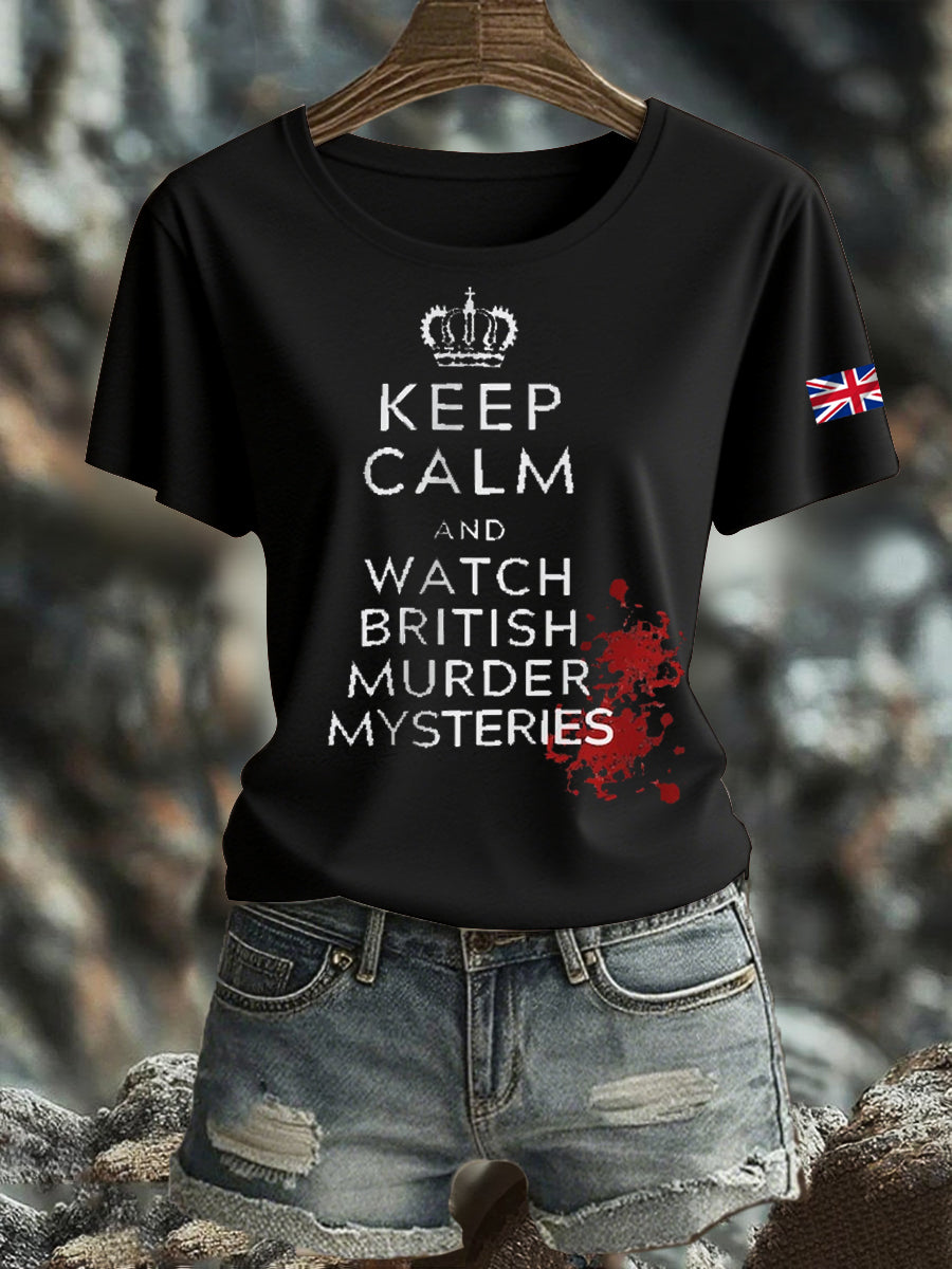 Women's British Printed short-sleeved T-shirt vetvanguards