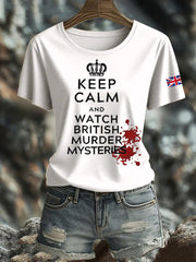 Women's British Printed short-sleeved T-shirt vetvanguards