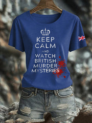 Women's British Printed short-sleeved T-shirt vetvanguards