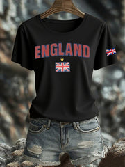 Women's British Printed Iron On Short Sleeve T-Shirt vetvanguards