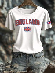 Women's British Printed Iron On Short Sleeve T-Shirt vetvanguards