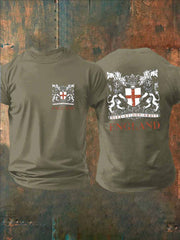 Men's  England imitation cotton short-sleeved T-shirt vetvanguards