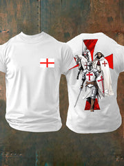 Men's  English Crusaders Printed imitation cotton short-sleeved T-shirt vetvanguards