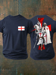 Men's  English Crusaders Printed imitation cotton short-sleeved T-shirt vetvanguards