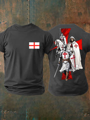 Men's  English Crusaders Printed imitation cotton short-sleeved T-shirt vetvanguards