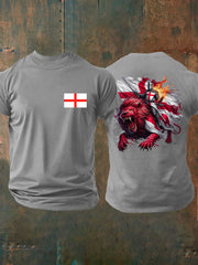 Men's English Crusaders Printed imitation cotton short-sleeved T-shirt vetvanguards