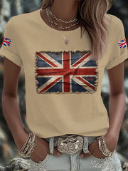 Women's UK Flag Art Printed T-shirt vetvanguards