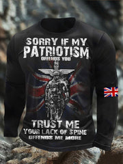 Men's British Veteran long sleeve round neck T-shirt vetvanguards