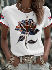 Women's UK Flag Art Printed T-shirt vetvanguards