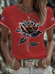 Women's UK Flag Art Printed T-shirt vetvanguards