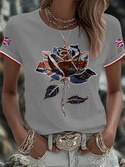 Women's UK Flag Art Printed T-shirt vetvanguards