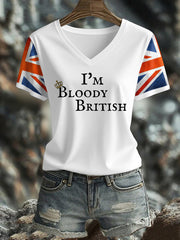 Women's UK Flag Art Printed T-shirt vetvanguards