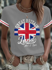 Women's UK Flag Art Printed T-shirt vetvanguards