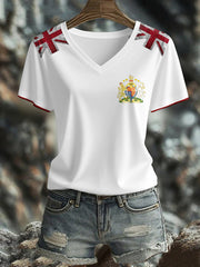 Women's UK Flag Art Printed T-shirt vetvanguards