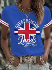 Women's UK Flag Art Printed T-shirt vetvanguards