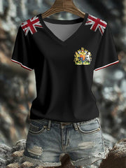 Women's UK Flag Art Printed T-shirt vetvanguards