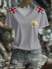 Women's UK Flag Art Printed T-shirt vetvanguards