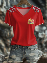 Women's UK Flag Art Printed T-shirt vetvanguards