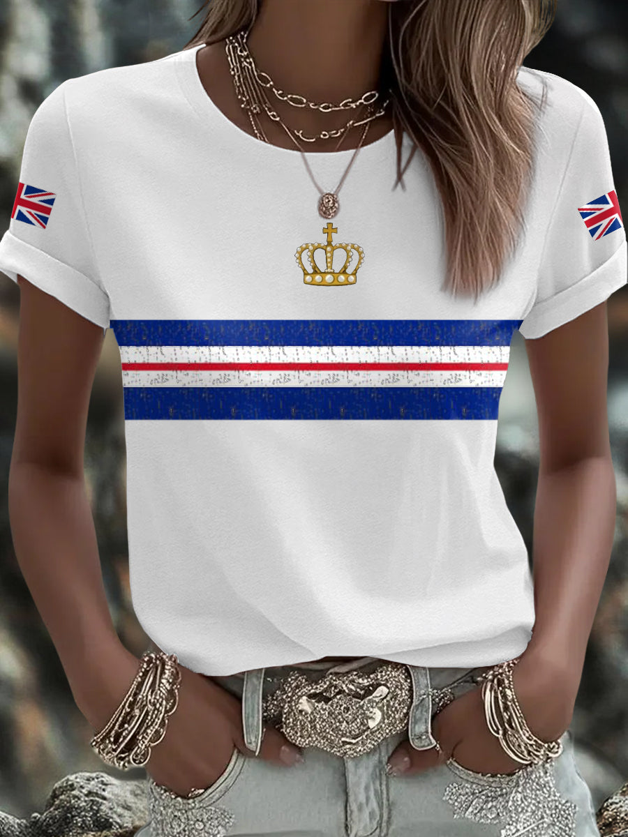 Women's UK Flag Art Printed T-shirt vetvanguards