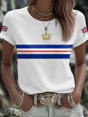 Women's UK Flag Art Printed T-shirt vetvanguards